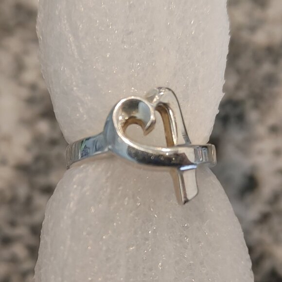 Tiffany & Co. Paloma Picasso 925 Silver Ring size 5.25 "Loving Heart" - Picture 3 of 16
